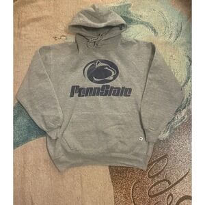 Vintage 90s Penn State Grey Russell Athletic Full-Zip Hoodie - XXL USA Made